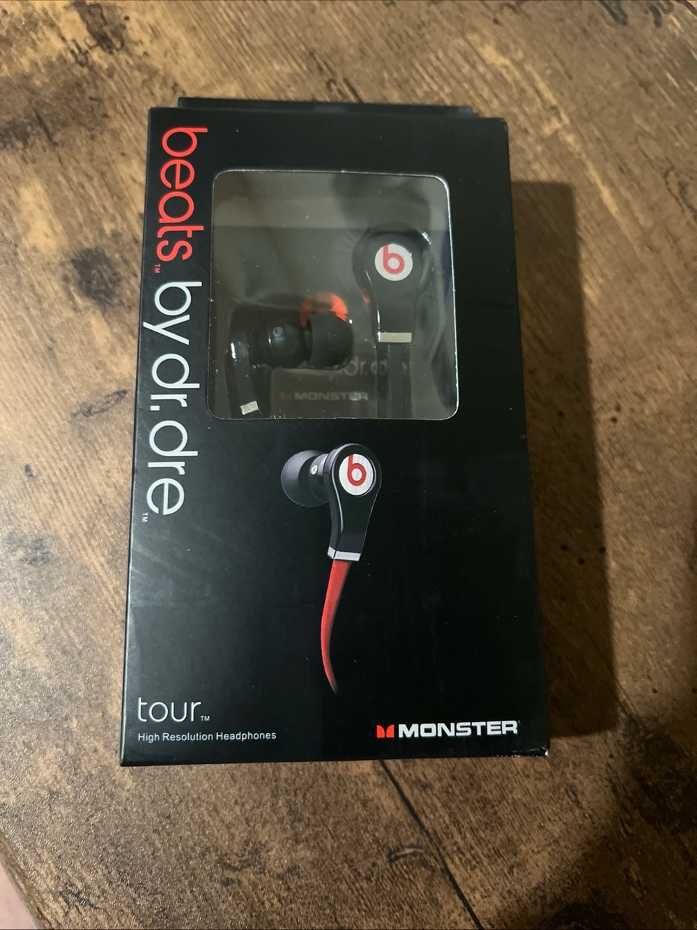 Beats by Dre Tour In-Ear Headphones — Black earbuds with red cable